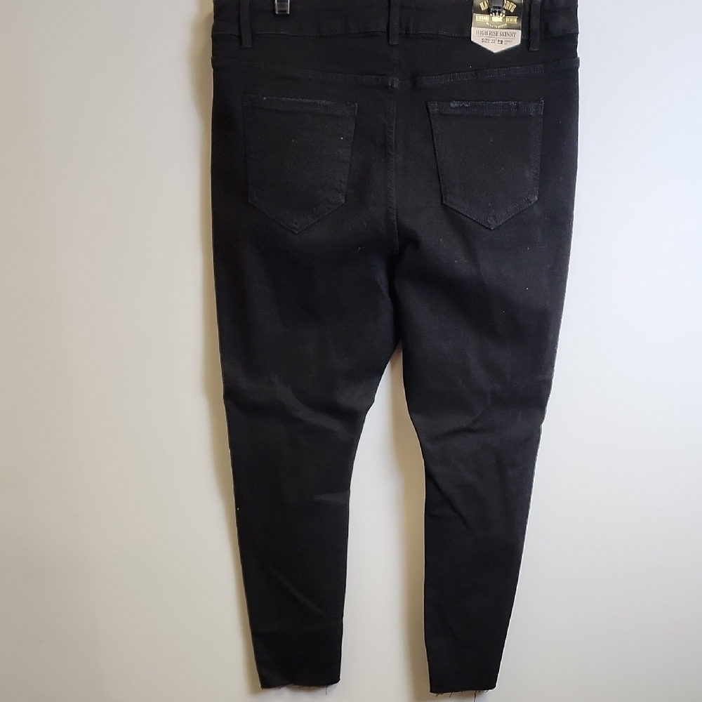 High Rise Black Distressed Jeans - Picture 3 of 6